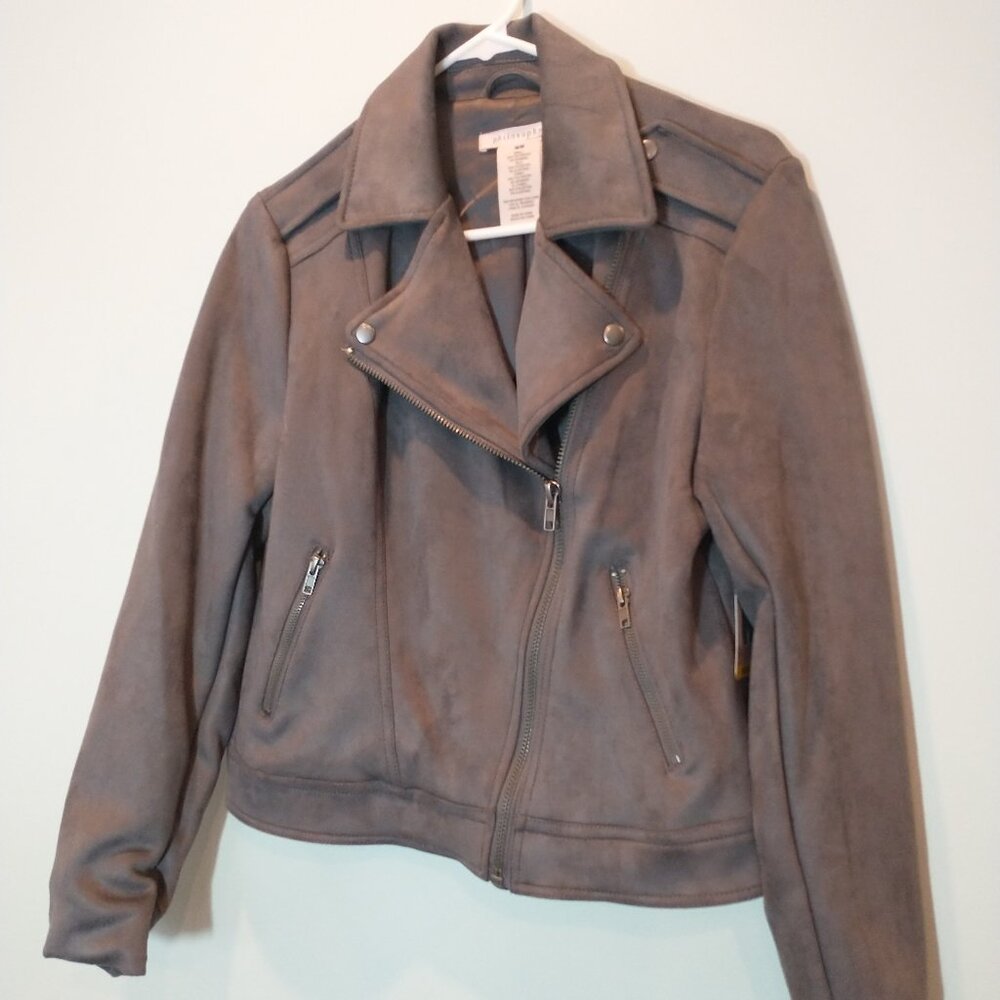 NWT Philosophy Ultra Suede Moto Jacket Size M